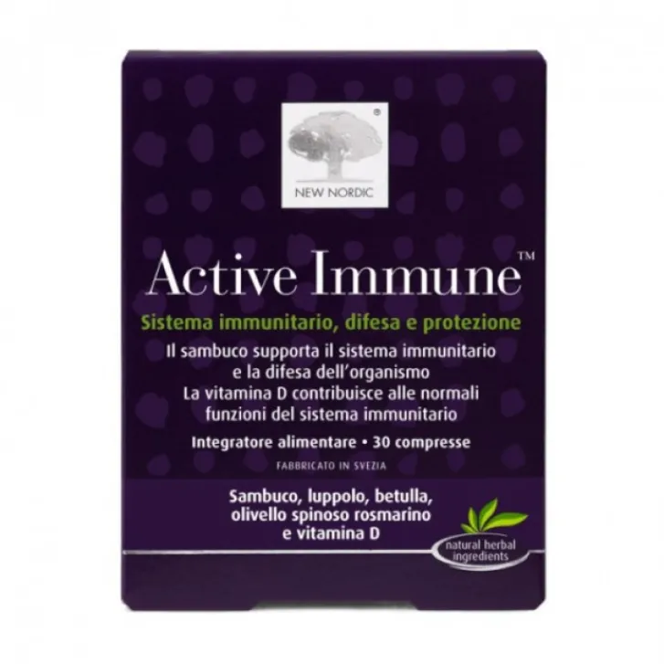 NEW NORDIC Srl Active Immune 30 Compresse - Integratore Sistema Immunitario Clearance