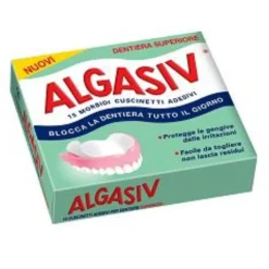 COMBE ITALIA Algasiv Cuscinetti Adesivi Superiori per Protesi Dentaria 15 pezzi Sale