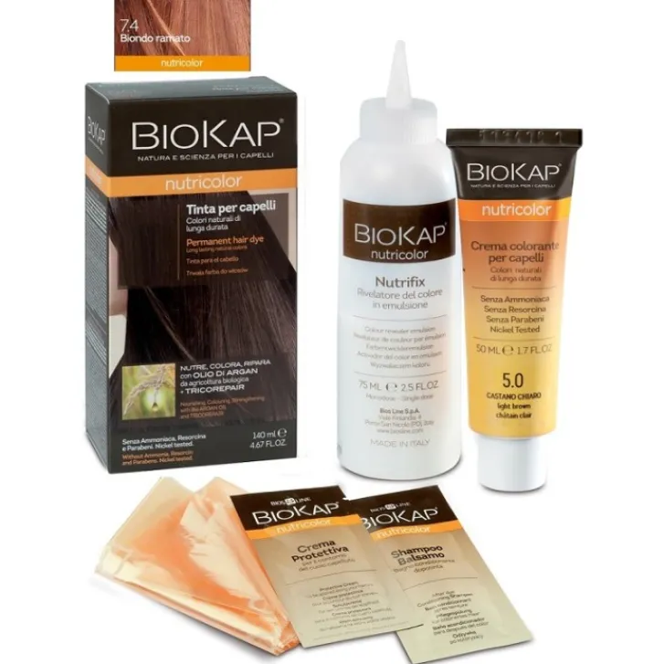 BIOS LINE Biokap Nutricolor 7.4 Biondo Rame - Tintura per Capelli