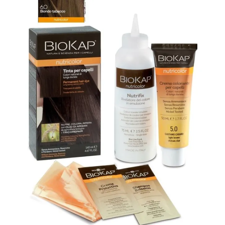 BIOS LINE Biokap Nutricolor 6.0 Biondo Tabacco - Tintura per Capelli Hot