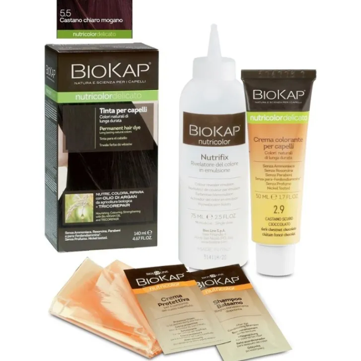 BIOS LINE SpA Biokap Nutricolor Delicato 5.50 Castano Mogano - Tintura per Capelli Hot