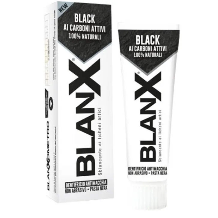 EURITALIA Blanx Black Dentifricio Nero ai Carboni Attivi 75 ml Hot
