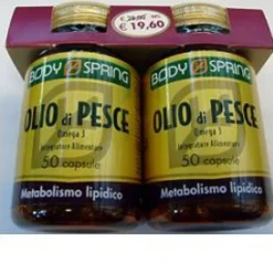 ANGELINI (A.C.R.A.F.) SpA Body Spring Olio di Pesce 2 x 50 Capsule - Integratore per il Colesterolo Hot