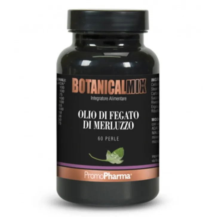 PROMO PHARMA Botanical Mix Olio di Fegato Di Merluzzo 60 perle PromoPharma - Integratore di Omega3 per il Colesterolo Sale