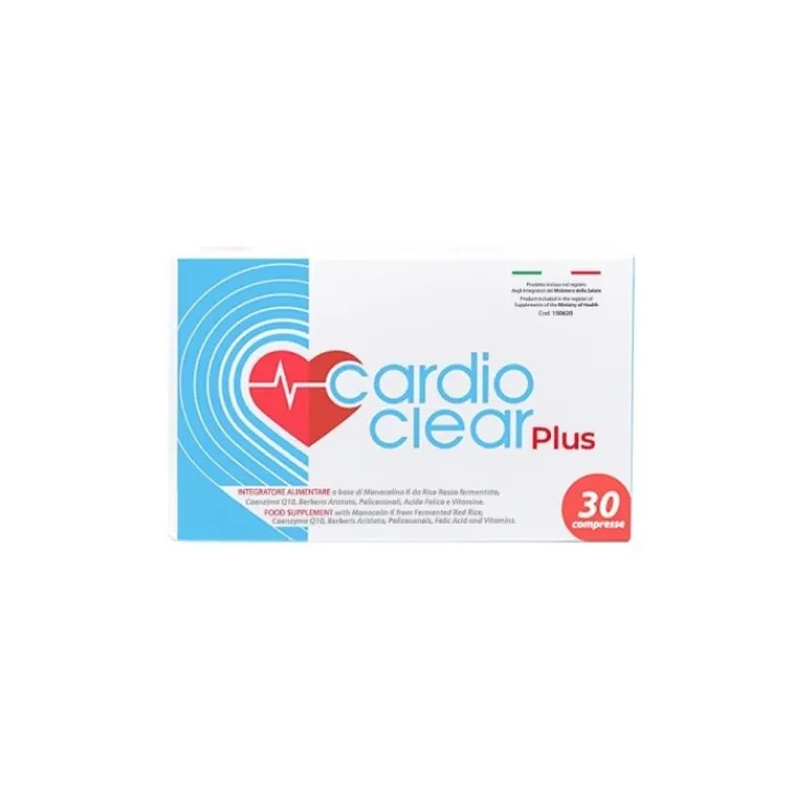 TO.C.A.S. Srl CardioClear Plus 30 compresse - Integratore Benessere Cardiovascolare