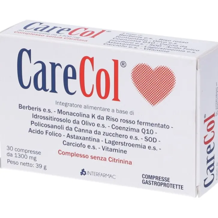 INTERFARMAC Carecol 30 Compresse - Integratore per il Colesterolo Best