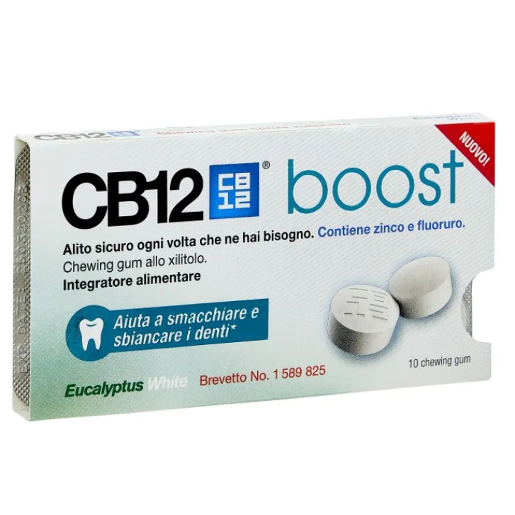 COMIFAR Cb12 Boost Alito Cattivo 10 Gomme Masticabili Eucalipto Bianco New