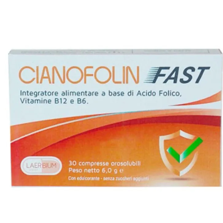 LAERBIUM PHARMA Srl Cianofolin Fast 30 Compresse - Integratore Alimentare New