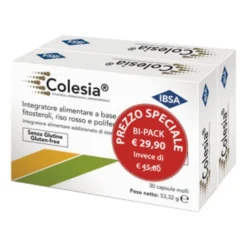 IBSA FARMACEUTICI ITALIA Srl Colesia Soft Gel 30 + 30 Capsule - Integratore per il Colesterolo Sale