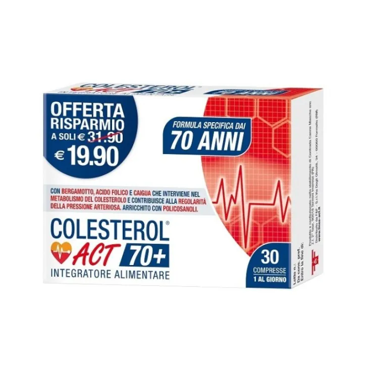 F&F Colesterol Act 70+ 30 compresse - Integratore Controllo Colesterolo e Pressione Clearance