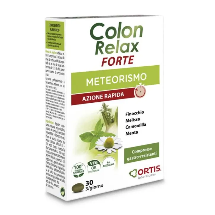 ORTIS LABORATOIRES PGMBH Colon Relax Forte 30 Compresse - Integratore Contro Meteorismo New