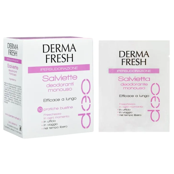 MEDA PHARMA SpA Dermafresh Salviettine Deodoranti Ipersudorazione 10 bustine New