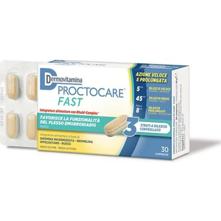 PASQUALI Srl DermoVitamina ProctoCare Fast 30 Compresse - Integratore Emorroidi Discount