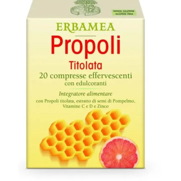 ERBAMEA Srl Erbamea Propoli Titolata 20 compresse effervescenti - Integratore Alimentare New