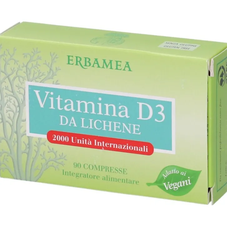 ERBAMEA Srl Erbamea Vitamina D3 da Lichene 90 compresse - Integratore Alimentare Best