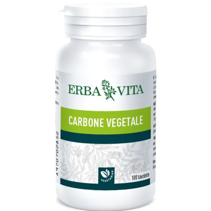 ERBA VITA GROUP SpA Erba Vita Carbone Vegetale 100 Tavolette Intestinale New
