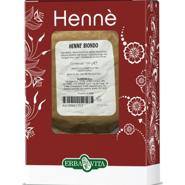 ERBA VITA GROUP SpA Erba Vita Henne' Colorante Capello Biondo - Tintura per Capelli Outlet
