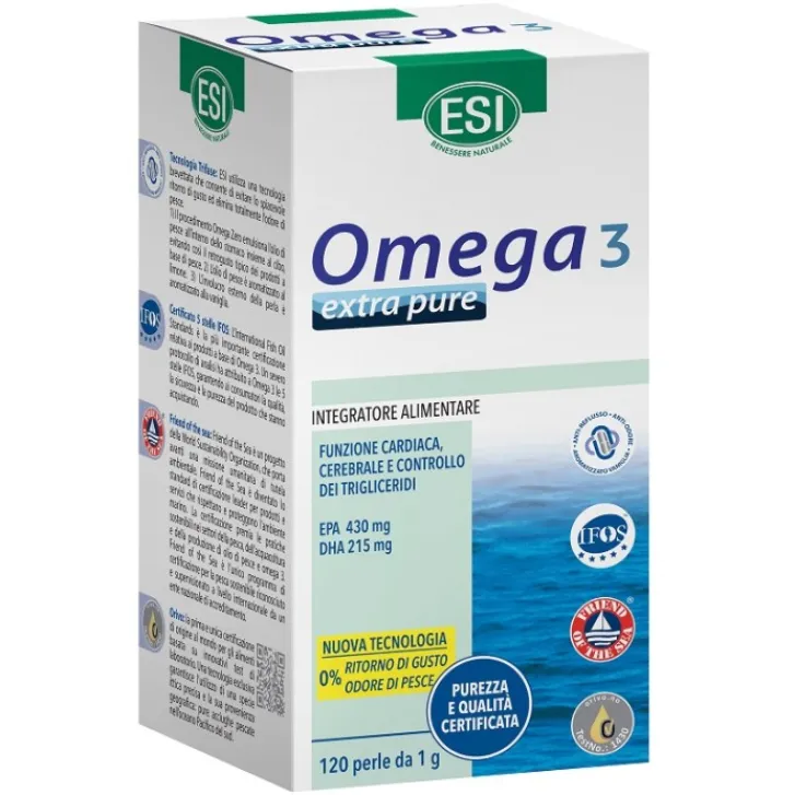 ESI Srl Esi Omega 3 Extra Pure 120 Perle - Integratore Funzionalita' Cardiaca e Controllo Trigliceridi Hot