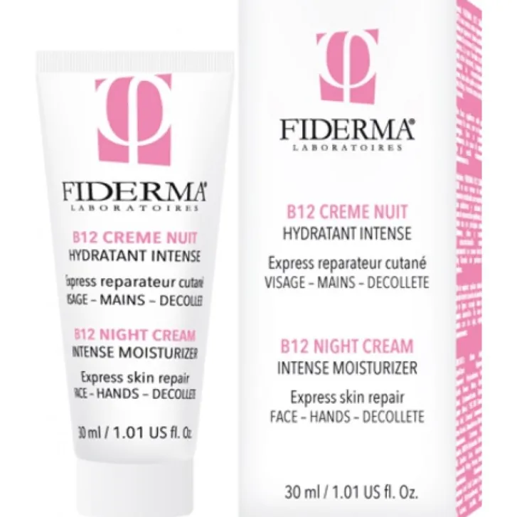 UNIKA LABS Srl Fiderma B12 Crema Notte Idratante Intensa Viso Mani e Corpo 30 ml Discount