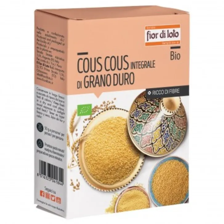 HEALTION Srl SOCIETA' BENEFIT Fior Di Loto Cous Cous Integrale Grano Duro Bio 500 grammi Outlet