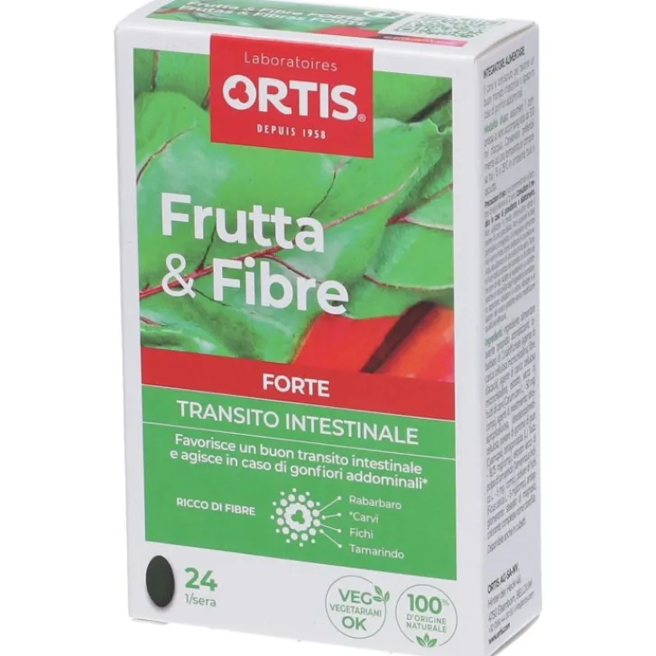 ORTIS LAB. Frutta e Fibre Forte 24 compresse - Integratore Transito Intestinale Hot