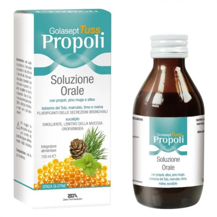 ZETA FARMACEUTICI PROMO Golasept Tuss Propoli Soluzione Orale Adulti 150 ml - Integratore Alimentare Discount