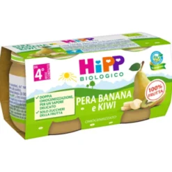 HIPP ITALIA Srl Hipp Bio Omogeneizzato Kiwi Banana e Pera 2 x 80 grammi New