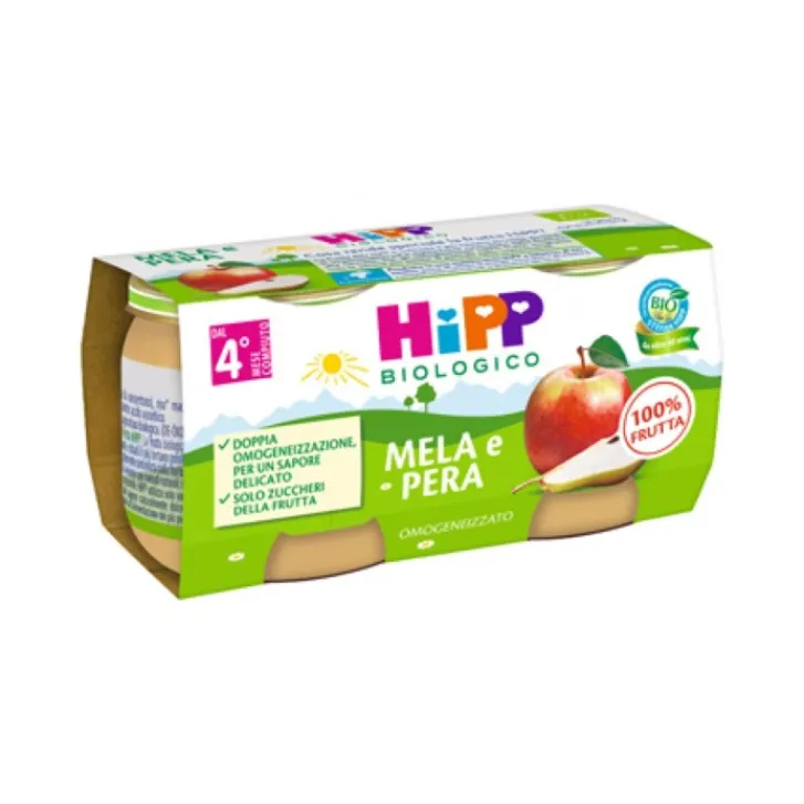 HIPP ITALIA Srl Hipp Bio Omogeneizzato Mela e Pera 2 x 80 grammi Discount