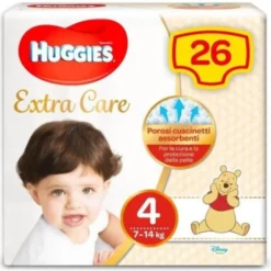 KIMBERLY CLARK ITALIA Huggies Bebe' Medio Pannolini Taglia 4 (7-14Kg) 26 pezzi New
