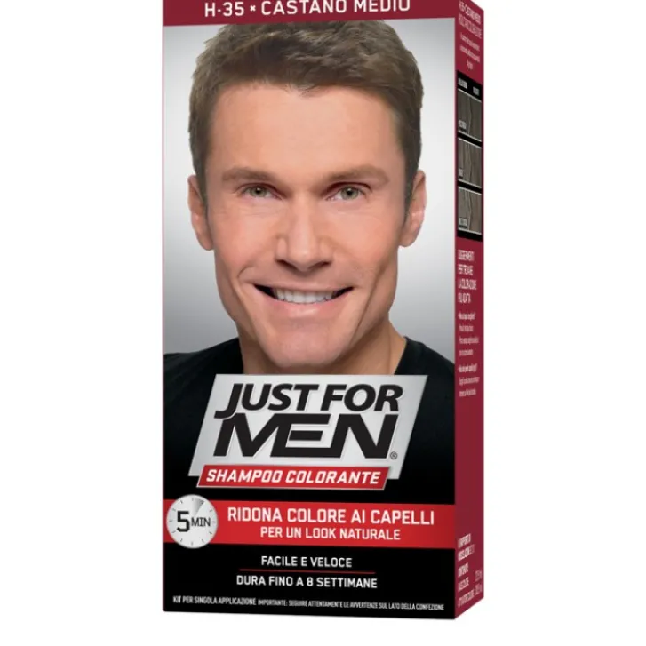 COMBE ITALIA Srl Just for Men Shampoo Colorante per Uomo Castano Medio 30 ml Online