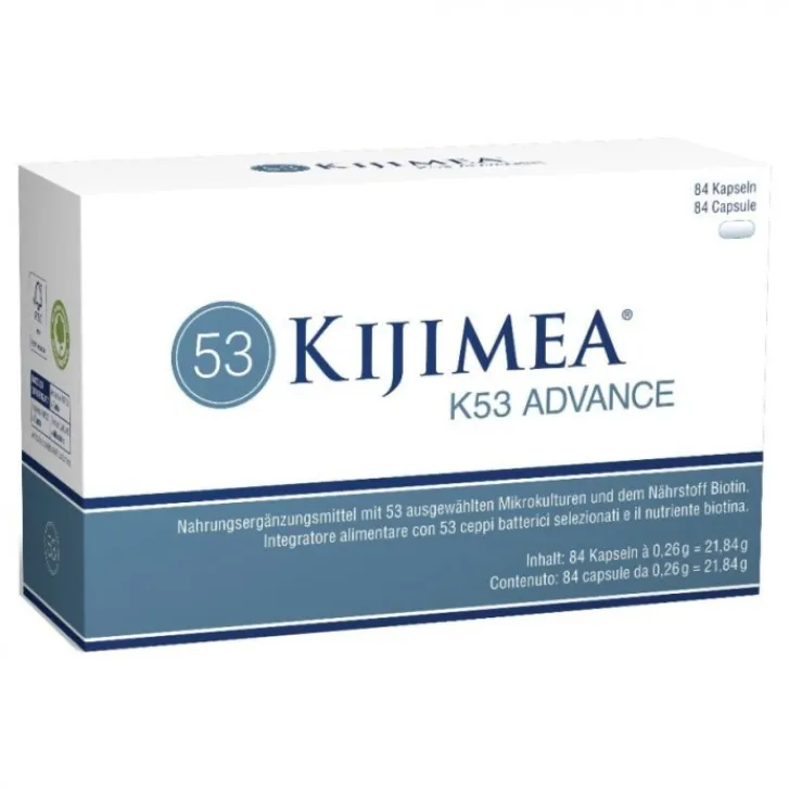 SYNFORMULAS Kijimea K53 Advance 84 capsule - Integratore Benessere Flora Intestinale e Biotina Sale