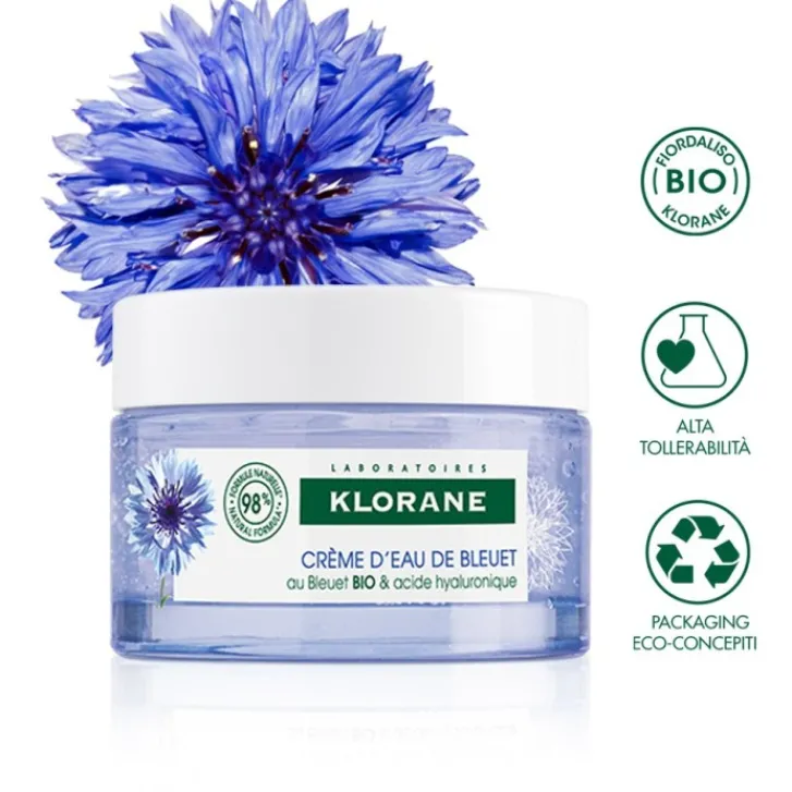 KLORANE (Pierre Fabre It. SpA) Klorane Fiordaliso Bio Crema d'Acqua con Acido Ialuronico di Origine Vegetale 50 ml Discount