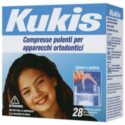 PROCTER KUKIDENT Kukis Cleanser Pulizia Apparecchio Ortodontico 28 Compresse Effervescenti New