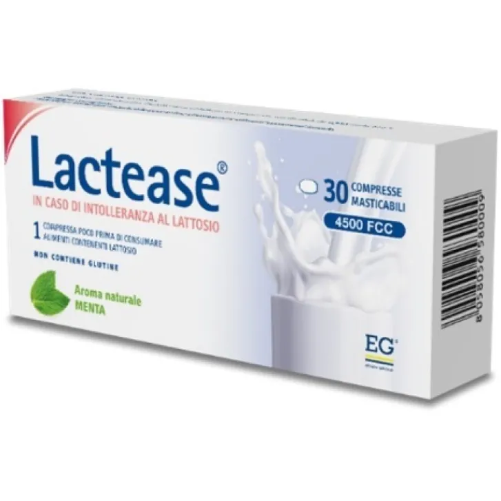 EG SPA CH Lactease 30 Compresse Masticabili - Integratore Alimentare Intolleranza al Lattosio Hot