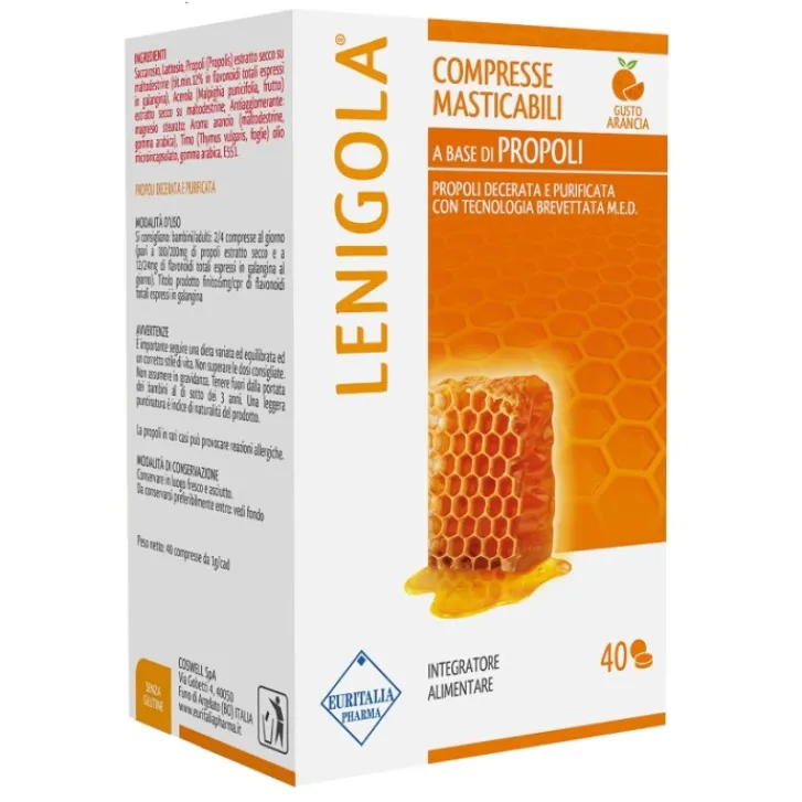 EURITALIA PHARMA (div.CoSWELL) Lenigola Gusto Arancia 40 Compresse Masticabili - Integratore Alimentare Discount