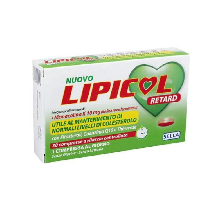 SELLA Srl Lipicol Retard 30 Compresse - Integratore per il Controllo del Colesterolo Hot