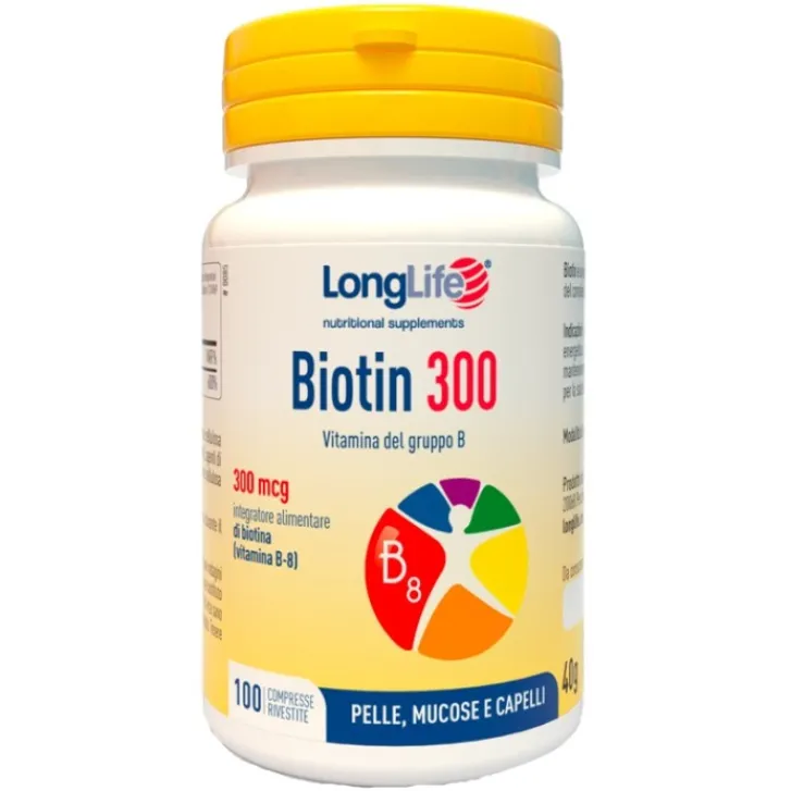 LONGLIFE Srl Longlife Biotin 300100 Compresse - Integratore Pelle Clearance