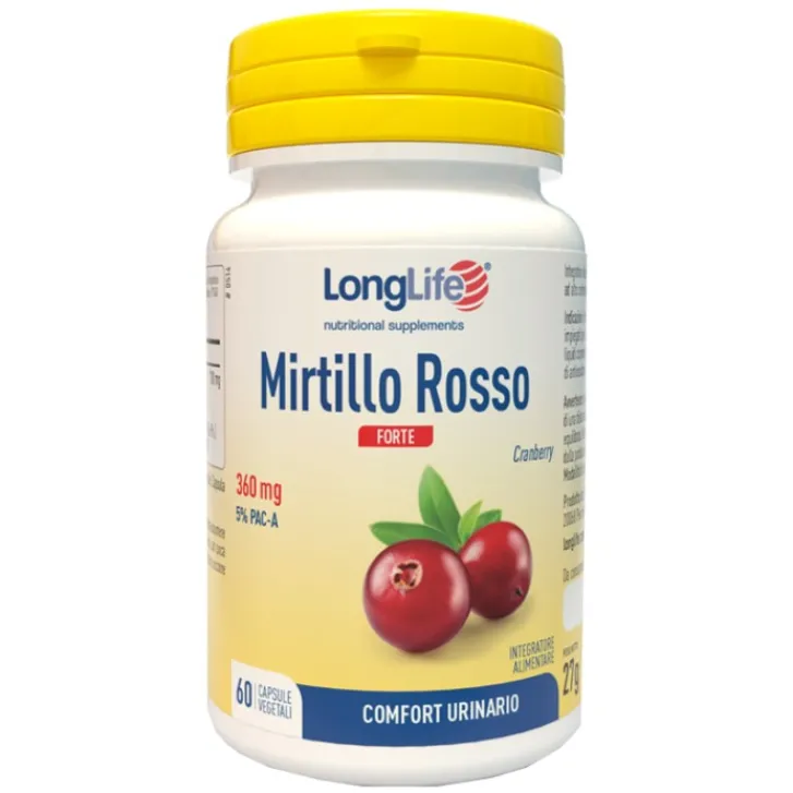 PHOENIX Srl - LONGLIFE Longlife Mirtillo Rosso 60 Capsule - Integratore Vie Urinarie Clearance