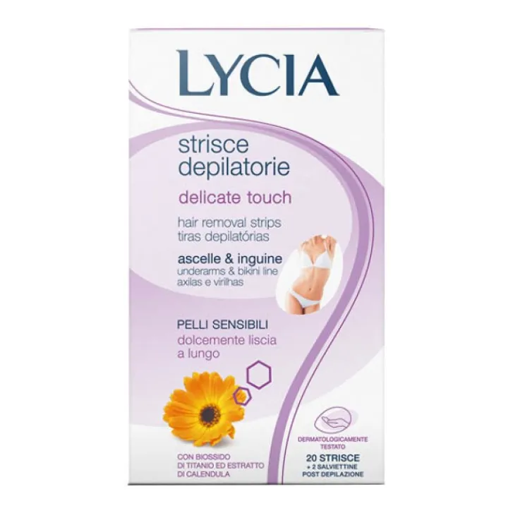 PERFETTI LYCIA Lycia Delicate Touch Strisce Depilatorie Ascelle e Inguine 20 Pezzi