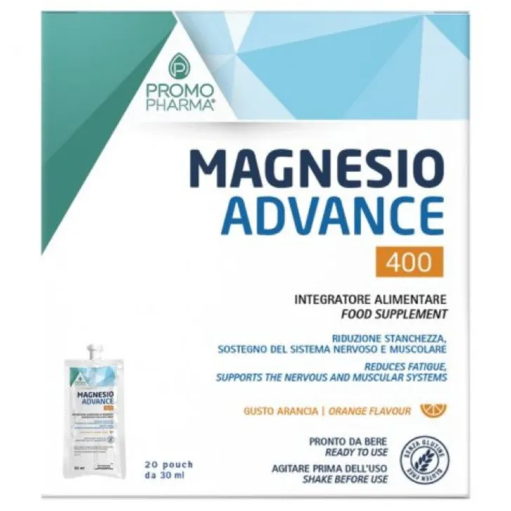PROMO PHARMA Magnesio Advance 400 20 Pouch - Integratore Magnesio New