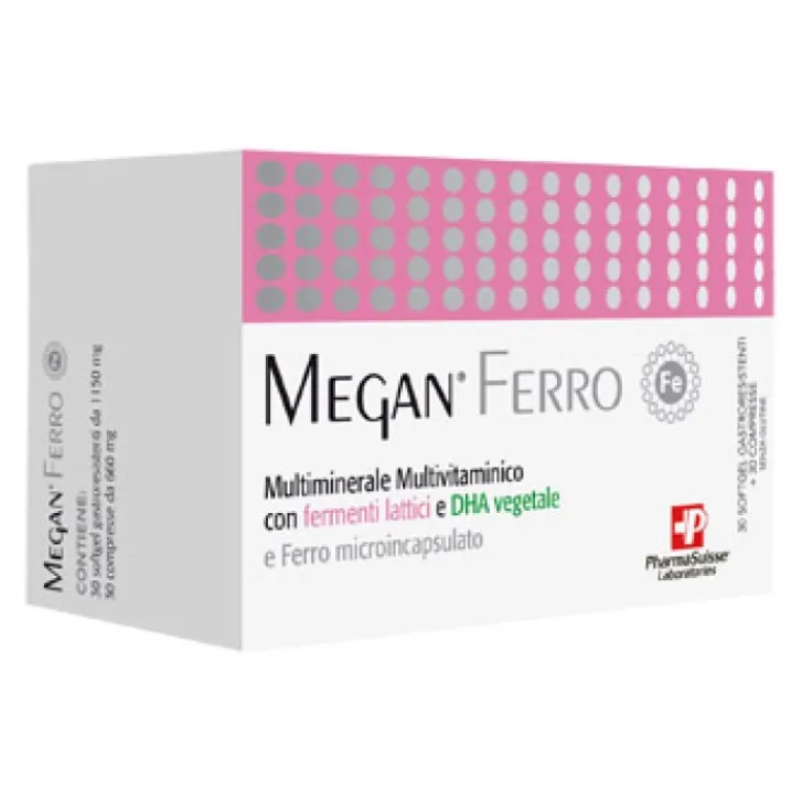 PHARMASUISSE LABORATORIES SpA Megan Ferro 30 Softgel + 30 Compresse - Integratore Alimentare Outlet