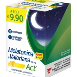 F&F Melatonina Act + 5 Complex e Valeriana 60 Compresse - Integratore Sonno Outlet