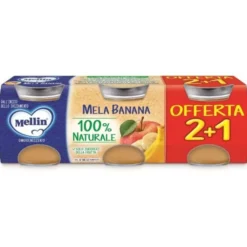 MELLIN Omogeneizzato Mela Banana 3 x 100 grammi Sale