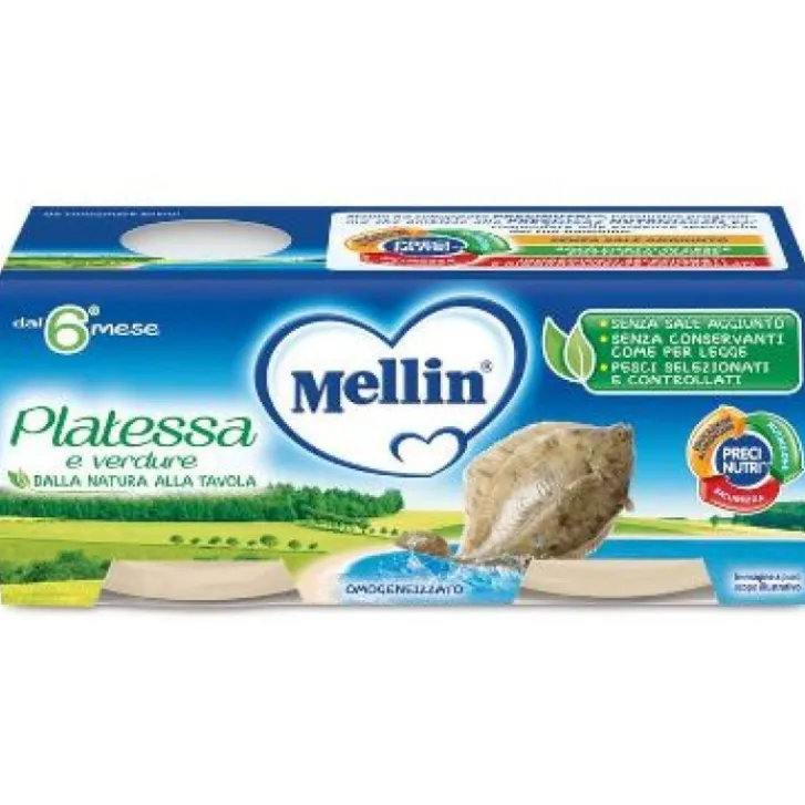 DANONE NUTRICIA SpA SOC.BEN. Mellin Omogeneizzato Platessa 4 x 80 grammi Sale