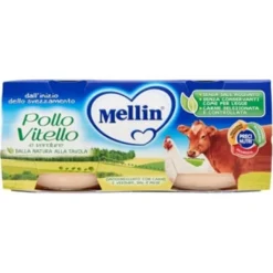 DANONE NUTRICIA SpA SOC.BEN. Mellin Omogeneizzato Pollo, Vitello e Verdure 2 x 80 grammi Sale