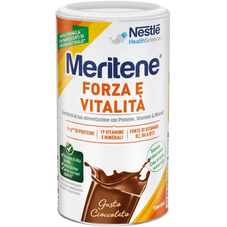 NESTLE HEALTH Meritene Forza e Vitalità Polvere Caffè Integratore Proteine Vitamine e Minerali 270 grammi Hot