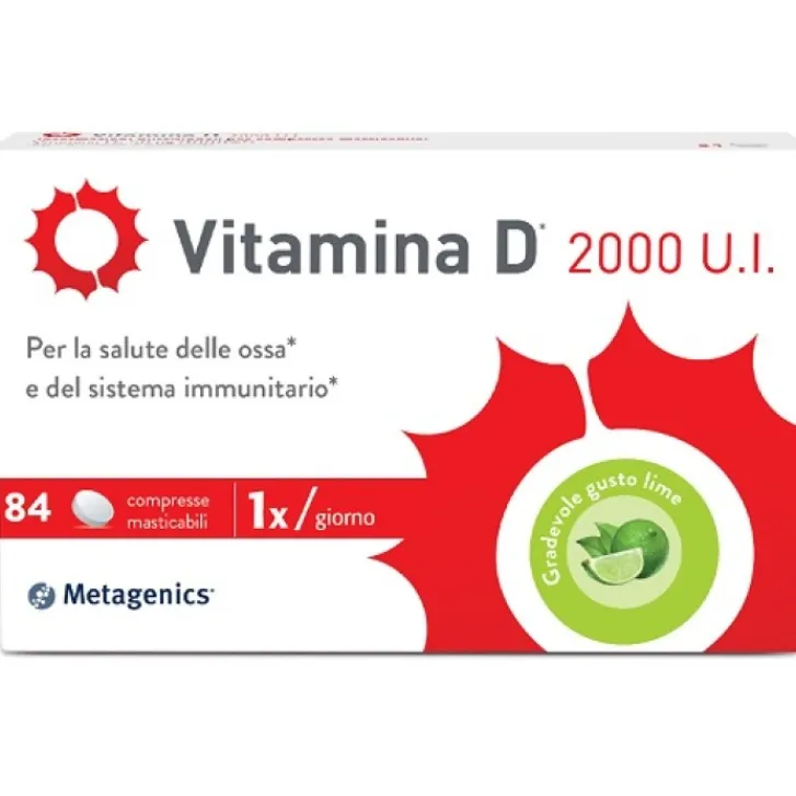 METAGENICS BELGIUM Metagenics Vitamina D 2000 UI 84 Compresse - Integratore Alimentare Clearance