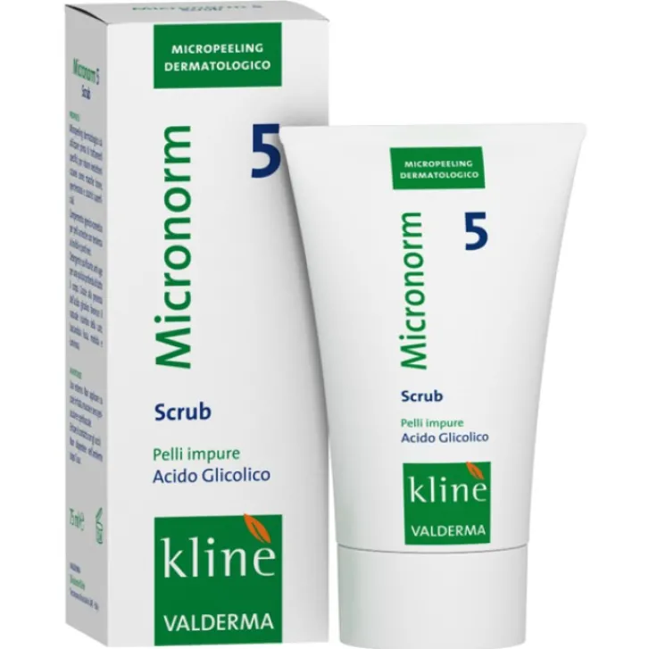 VALDERMA Micronorm Glico Scrub 5 Detergente Pelle Acneica 75 ml New
