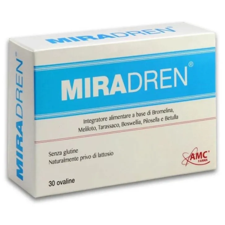 AMC FARMA Srl Miradren 30 ovaline - Integratore Benessere Microcircolo e Drenante Hot