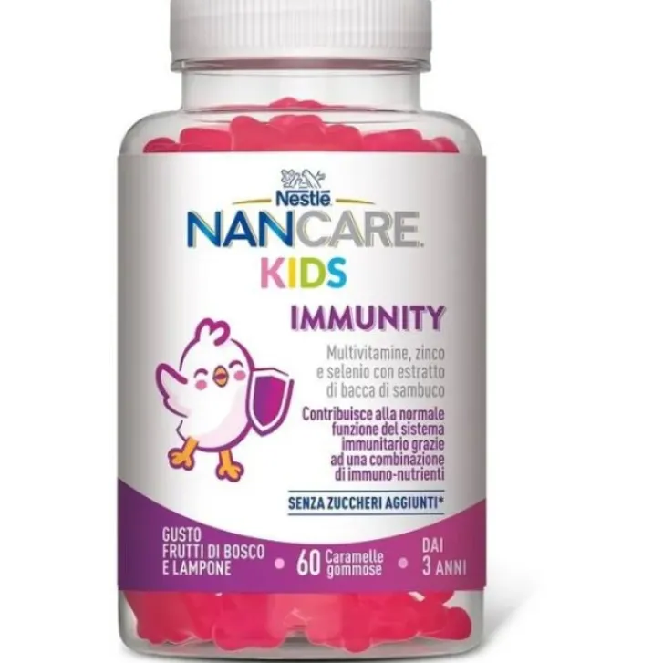 NESTLE INFANT NanCare Kids Immunity 60 Caramelle Gommose - Integratore Difese Immunitarie Bambini Hot